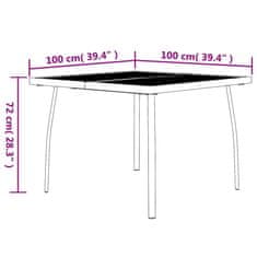 Vidaxl Vrtna miza antracitna 100x100x72 cm jeklena mreža