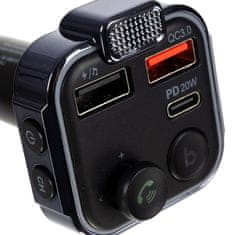 Northix Oddajnik Bluetooth z avtomobilskim polnilnikom 12 V / 24 V 