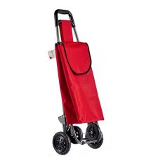 BigBuy Nakupovalni voziček Rdeča kovinska tkanina Plastika (22 x 98 x 38 cm)