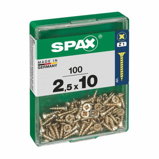 BigBuy Škatla z vijaki SPAX Vijak za les z ravno glavo (2,5 x 10 mm)