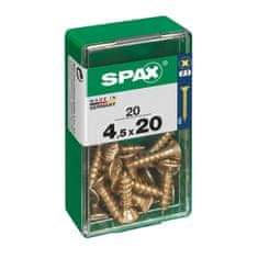 BigBuy Škatla z vijaki SPAX Yellox za les z ravno glavo 20 kosov (4,5 x 20 mm)