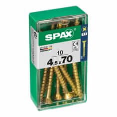 BigBuy Škatla z vijaki SPAX 4081020450701 Vijak za les z ravno glavo (4,5 x 70 mm)