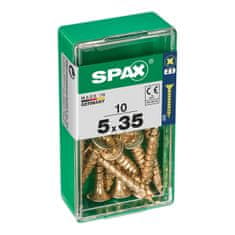 BigBuy Škatla z vijaki SPAX Yellox za les z ravno glavo 10 kosov (5 x 35 mm)