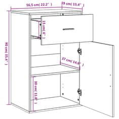 Vidaxl Omara bela 56,5x39x90 cm inženirski les