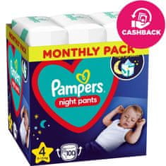 Pampers Nočne hlače za enkratno uporabo 4 (9-15 kg) 100 kosov - MESEČNA DOBAVA