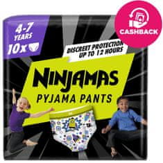 Pampers NINJAMAS Plenicne pižamske hlače Vesoljske ladje, 10 kosov, 7 let, 17kg-30kg