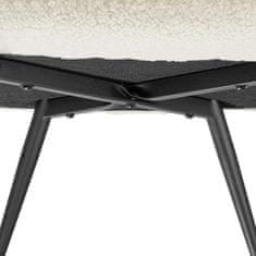 tectake Fotelj Hygge oblazinjen, bukle, nosilnost 150 kg - Bela