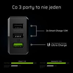 Green Cell Green Cell ChargeSource 3 - 3xUSB 30W Ultra Charge omrežni polnilnik, Smart Charge