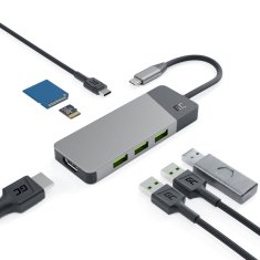 NEW Green Cell - Priključna postaja HUB USB-C HDMI 4K DEX Reža za kartice SD in MicroSD USB 3.1