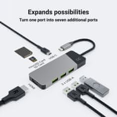 NEW Green Cell - Priključna postaja HUB USB-C HDMI 4K DEX Reža za kartice SD in MicroSD USB 3.1