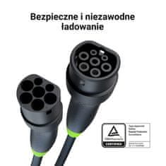 NEW Green Cell - GC Snap Type 2 EV polnilni kabel 22 kW 7 m za Tesla Model 3 / S / X / Y, Kia EV6, Hyundai IONIQ 5, BMW i3, Ford Mach-E