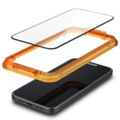 Spigen Spigen Alm Glass FC 2-Pack - Kaljeno steklo za iPhone 15 Pro Max 2 kosa (črn okvir)