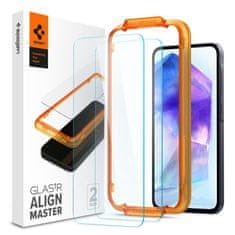 Spigen Spigen Alm Glas.TR 2-Pack - Kaljeno steklo za Samsung Galaxy A55 5G (2 kosa) (prozorno)