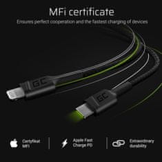 Green Cell Green Cell Power Stream - Kabel USB-C - Lightning 100 cm s podporo za Power Delivery (Apple MFi Certified)