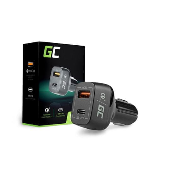 Green Cell Green Cell - Avto polnilnik USB-C Power Delivery + USB Quick Charge 3.0