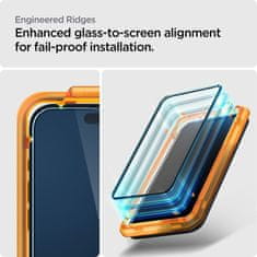 Spigen Spigen Alm Glass FC 2-Pack - Kaljeno steklo za iPhone 15 2 kosa (črn okvir)