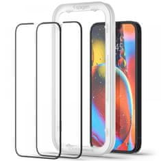 Spigen Spigen Alm Glass FC 2-Pack - Kaljeno steklo za iPhone 14 / iPhone 13 / iPhone 13 Pro 2 kosa (črn okvir)