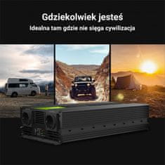 NEW Zelena celica - Pretvornik napetosti Inverter 24V na 230V 1500W/3000W Modificiran sinusni val