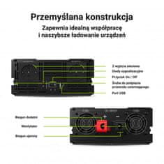 NEW Green Cell - Pretvornik napetosti Inverter 12V na 230V 2000W/4000W Modificiran sinusni val