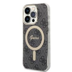 Guess Guess Bundle Pack MagSafe 4G - MagSafe ohišje za iPhone 14 Pro + komplet polnilnika (črno/zlato)