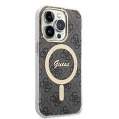 Guess Guess Bundle Pack MagSafe 4G - MagSafe ohišje za iPhone 14 Pro + komplet polnilnika (črno/zlato)