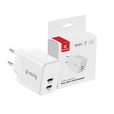 Crong Crong Ultra Compact GaN - Polnilec 2x USB-C 35W PD 3.0 s PPS (bela)