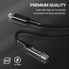 NEW Crong Armor Link - kabel USB-C Lightning za hitro polnjenje s certifikatom MFi 150 cm (črn)