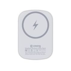 Crong Crong MagSpot Power Bank - Brezžična ultra tanka power banka z MagSafe 5000 mAh, USB-C 20W PD (bela)