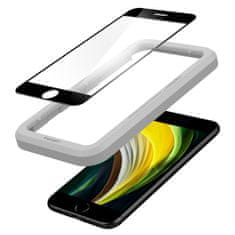 Spigen Spigen Alm Glass FC - Kaljeno steklo za iPhone SE (2022 / 2020) / 8 / 7 (črn okvir)