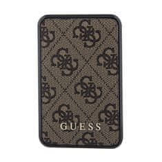 Guess Guess 4G usnje s kovinskim logotipom - Power Bank 10000 mAh 18W (rjava)