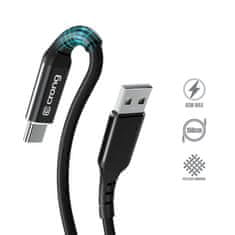 Crong Crong Armor Link - 60W 3A USB-A na USB-C Power Delivery hitri polnilni kabel 150 cm (črn)