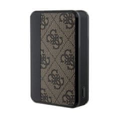 Guess Guess 4G usnje s kovinskim logotipom - Power Bank 10000 mAh 18W (rjava)