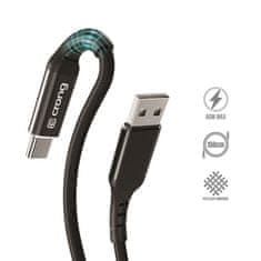 Crong Crong Armor Link - 60W 3A USB-A na USB-C Power Delivery hitri polnilni kabel 150 cm (črn)