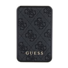 Guess Guess 4G usnje s kovinskim logotipom - Power Bank 10000 mAh 18W (črna)