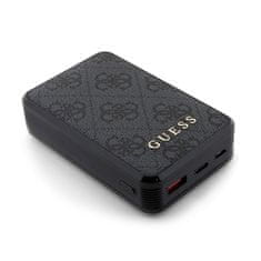 Guess Guess 4G usnje s kovinskim logotipom - Power Bank 10000 mAh 18W (črna)