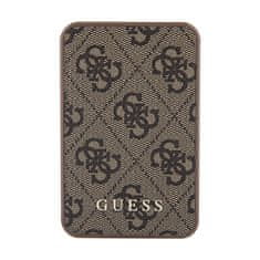 Guess Guess 4G usnje s kovinskim logotipom - Power Bank 5000 mAh 15W (rjava)