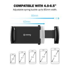 Crong Crong Universal Smart Car Holder - Univerzalni avtomobilski nosilec za 4"-6,5" telefon (črn)