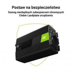 Green Cell Green Cell - Przetwornica napięcia Inwerter 24V na 230V 300W/600W Czysta sinusoida