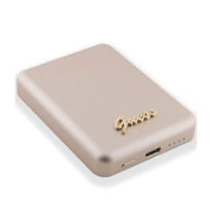 Guess Guess MagSafe s kovinskim napisom in logotipom - indukcijska baterija 3000 mAh 5W MagSafe (zlata)