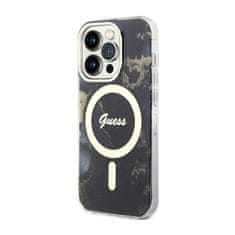 Guess Guess Golden Marble MagSafe - ohišje za iPhone 14 Pro (črno)