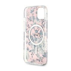 Guess Guess Flower MagSafe - ohišje za iPhone 14 (roza)