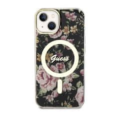 Guess Guess Flower MagSafe - ohišje za iPhone 14 (črno)