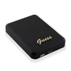 Guess Guess MagSafe s kovinskim logotipom - indukcijska baterija 5000 mAh 15W MagSafe (črna)