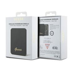 Guess Guess MagSafe s kovinskim logotipom - indukcijska baterija 5000 mAh 15W MagSafe (črna)