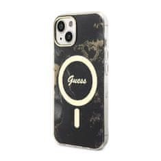 Guess Guess Golden Marble MagSafe - ohišje za iPhone 14 (črno)