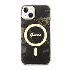 Guess Guess Golden Marble MagSafe - ohišje za iPhone 14 (črno)