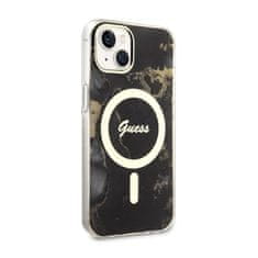 Guess Guess Golden Marble MagSafe - ohišje za iPhone 14 (črno)