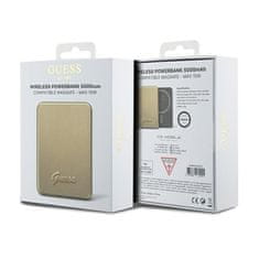 Guess Guess MagSafe s kovinskim logotipom - indukcijska baterija 5000 mAh 15W MagSafe (zlata)