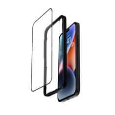 Crong Crong Antibakterijsko 3D armaturno steklo - 9H kaljeno steklo za celoten zaslon za iPhone 14 Pro + okvir za namestitev