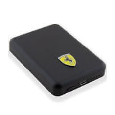 Ferrari MagSafe s kovinskim logotipom Ferrari - indukcijska baterija 5000 mAh 15W MagSafe (črna)